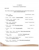 Write a sentence for each of the following sentence patterns. Write it under each pattern