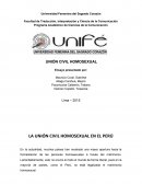 LA UNIÓN CIVIL HOMOSEXUAL EN EL PERÚ