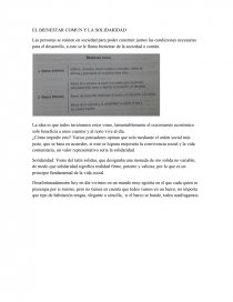 El bienestar común y la solidaridad. Página 1