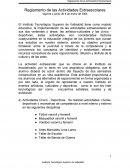 Reglamento de las Actividades Extraescolares