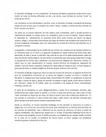 Columbia Adventure Challenge. Página 1
