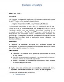 Explica el origen de la UAPA, sus principios y finalidades.. Página 1