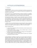 La ética en la postmodeernidad