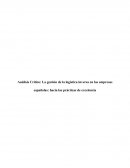 Análisis Crítico: La gestión de la logística inversa en las empresas españolas: hacia las prácticas de excelencia