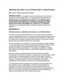 Medicina aplicada a la educacion fisica