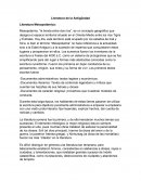 Literatura de la Antigüedad Literatura Mesopotámica