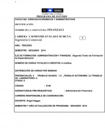 VICERRECTORIA ACADÉMICA PROGRAMA DE ESTUDIO. Página 1