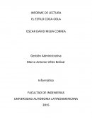 INFORME DE LECTURA EL ESTILO COCA-COLA
