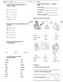 Examen de ingles para primer grado