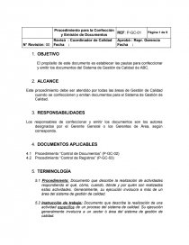 Procedimiento confección de documentos. Página 1