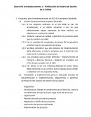 Planificacion del sistema de gestión de calidad