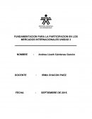 FUNDAMENTACION PARA LA PARTICIPACION EN LOS MERCADOS INTERNACIONALES UNIDAD 3