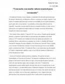 Venezuela con mucho talento musical poco reconocido