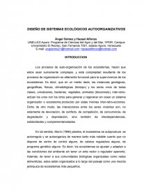 DISEÑO DE SISTEMAS ECOLÓGICOS AUTOORGANIZATIVOS. Página 1