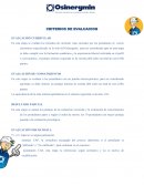 CRITERIOS DE EVALUACION EVALUACIÓN CURRICULAR