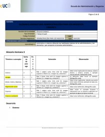 GLOSARIO ASIGNATURA ADMINISTRACIÓN PARA LOS NEGOCIOS. Página 1