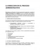 RESUMEN PROCESO DIRECCION EN LA ADMINISTRACION