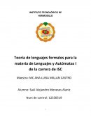 Teoría de lenguajes formales para la materia de Lenguajes y Autómatas I de la carrera de ISC