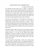 Análisis critico de la argumentación