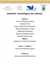 Punto de Partida, Gestion de Proyectos de Software. Página 1