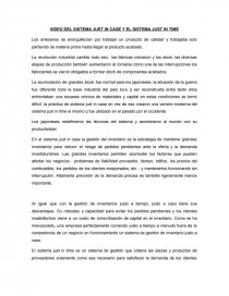 Sistema just in time. Página 1