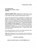 Escrito solicitando privacidad