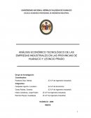 ANÁLISIS ECONÓMICO TECNOLÓGICO DE LAS EMPRESAS INDUSTRIALES EN LAS PROVINCIAS DE HUÁNUCO Y LEONCIO PRADO