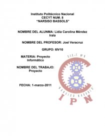 PROYECTO DE UN SOFTWARE. Página 1