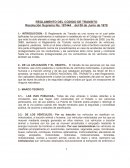 REGLAMENTO DEL CODIGO DE TRANSITO