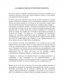 LA ASAMBLEA GENERAL DE PROPIEDAD HORIZONTAL