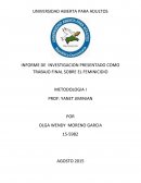INFORME DE INVESTIGACION PRESENTADO COMO TRABAJO FINAL SOBRE EL FEMINICIDIO METODOLOGIA I