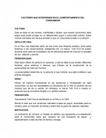 FACTORES QUE INTERVIENEN EN EL COMPORTAMIENTO DEL CONSUMIDOR. Página 1