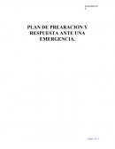 PLAN DE PREARACION Y RESPUESTA ANTE UNA EMERGENCIA.