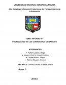 INFORME Nª1 PROPIEDADES DE LOS COMPUESTOS ORGANICOS