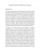 EDUCACIÓN EN MÉXICO. LA REALIDAD DE LAS ESCUELAS