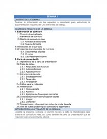 Analizar la información de los aspectos a considerar para estructurar la documentación requerida en una entrevista de trabajo. Página 1