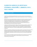 Elementos quimicos en la industria, económica y ambiental en el país o región