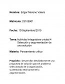 Actividad Selección y argumentación de una solución
