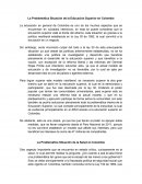 La Problemática Situación de la Educación Superior en Colombia y La Problemática Situación de la Salud en Colombia