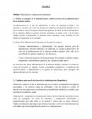 Planificación y organización hospitalaria.