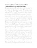 Auditoría de Estados Financieros en las PyME's