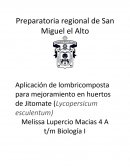 Aplicación de lombricomposta para mejoramiento en huertos de Jitomate (Lycopersicum esculentum)