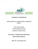 Aportaciones de la comunicación al trabajo en equipo