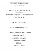 PROYECTO DE FÍSICA PRENSA HIDRÁULICA