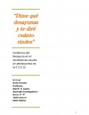 Proyecto Dime que desayunas y te dire cuanto rindes