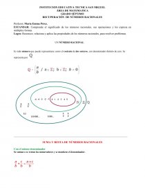 RECUPERACION NUMEROS RACIONALES. Página 1