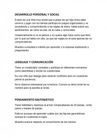 Ejemplo de primera evaluacion para niño de 1o de kinder. Página 1