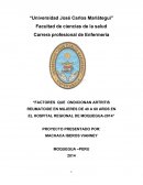 “FACTORES QUE ONDICIONAN ARTRITIS REUMATOIDE EN MUJERES DE 40 A 60 AÑOS EN EL HOSPITAL REGIONAL DE MOQUEGUA-2014”