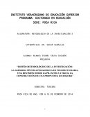 “DISEÑO METODOLÓGICO DE LA INVESTIGACIÓN: LA ASESORIA TÉCNICA PEDAGÓGICA EN TELESECUNDARIA, UNA REVISIÓN DESDE LA PRACTICA Y HACIA LA CONSTRUCCIÓN DE UNA PROPUESTA DE MEJORA”