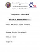 Competencia Comunicativa PRODUCTO INTEGRADOR (Unidad 1)